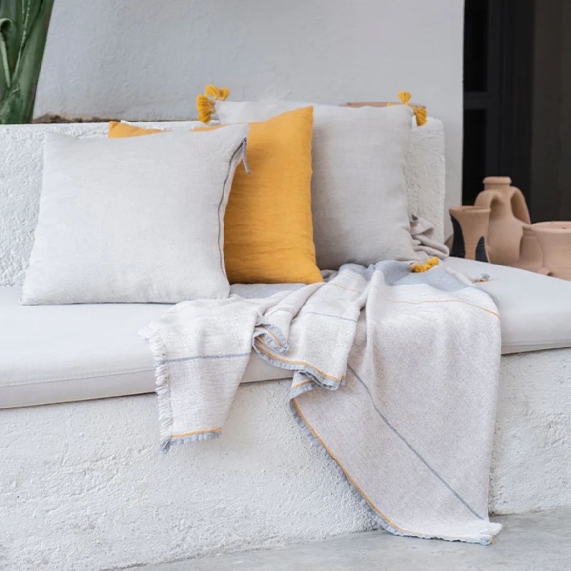 ASTANA YÜN THROW BEJ resmi