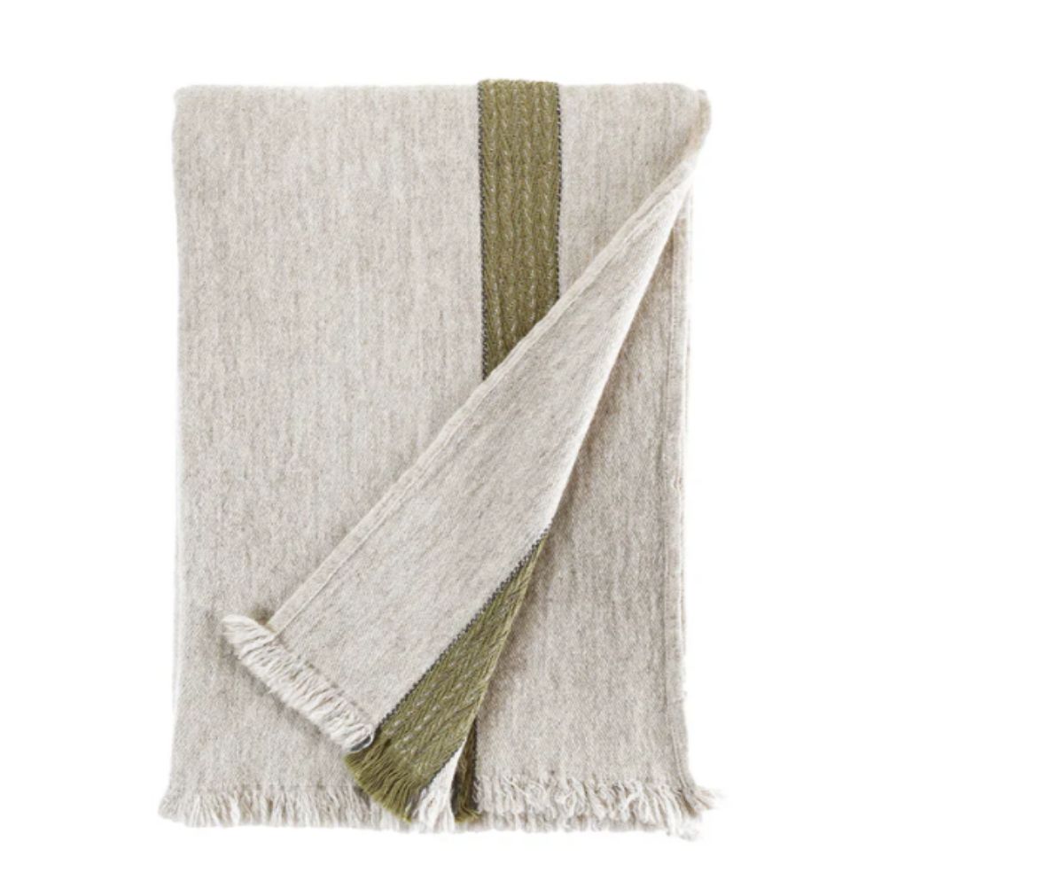 LANA YÜN THROW BEJ-KEKİK YEŞİL resmi