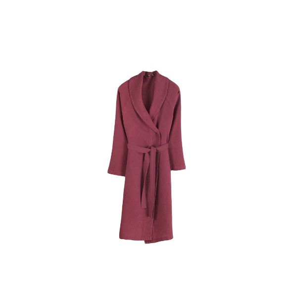 SURİ MİNİ WAFFLE BORNOZ RUSTİK BORDO resmi