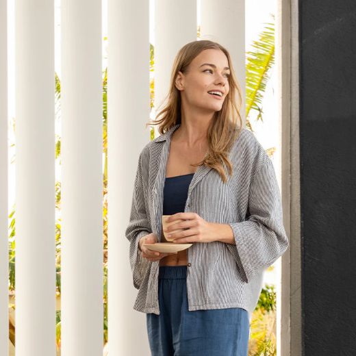 NINA GÖMLEK T0062 LACIVERT resmi