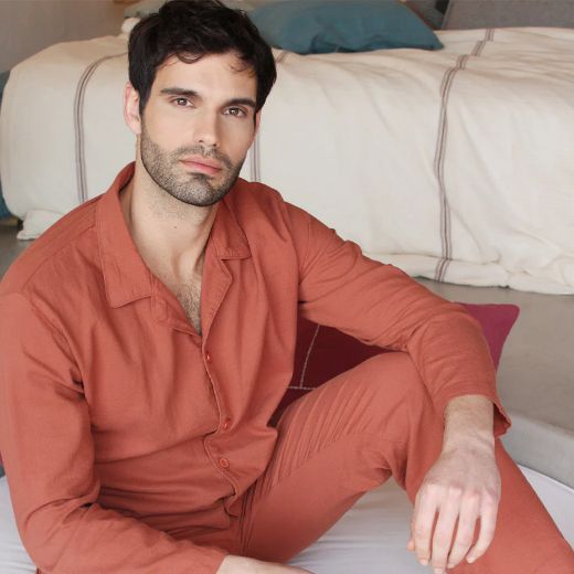 SUENO ERKEK PİJAMA TAKIMI T1666 FINDIKKABUGU resmi