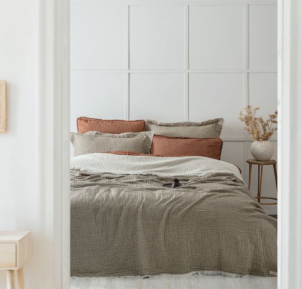 MUNA PİKE TAKIMI 240*260 YEŞİL-KREM resmi