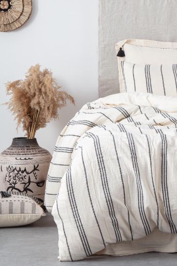 İZGİ NEVRESİM TAKIMI GRİ resmi