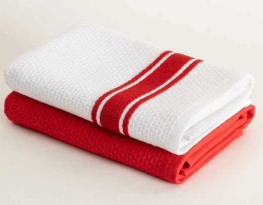 ELVİN 2 Lİ HAVLU SET KIRMIZI-KREM resmi