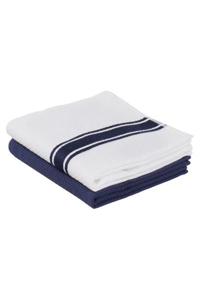 ELVİN 2 Lİ HAVLU SET LACİVERT-KREM resmi