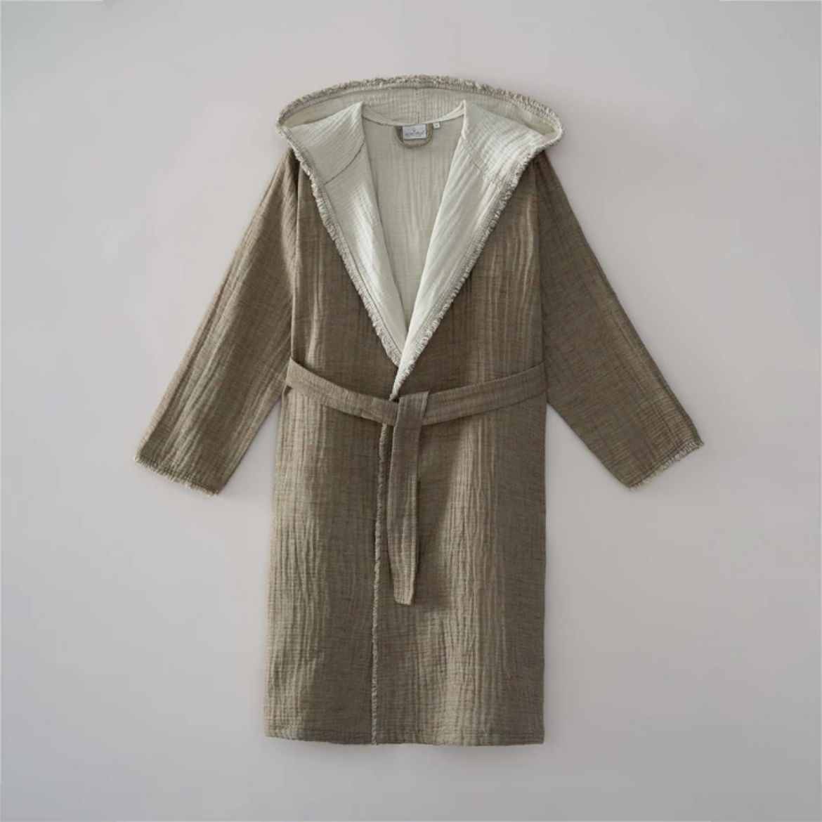 MUNA KADIN BORNOZ YEŞİL-KREM resmi