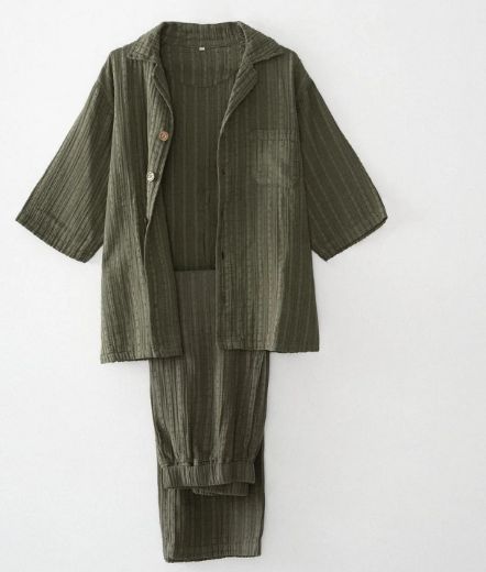 ZEYNA ERKEK PİJAMA TAKIMI YEŞİL resmi