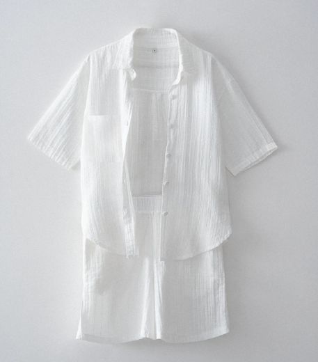 ZEYNA KADIN ŞORTLU PİJAMA TAKIMI KREM resmi