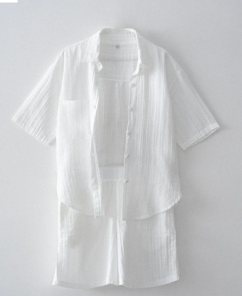 ZEYNA KADIN ŞORTLU PİJAMA TAKIMI KREM resmi