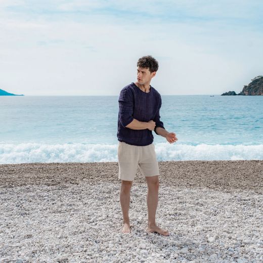 ASPEN ERKEK ŞORT NATUR KETEN resmi