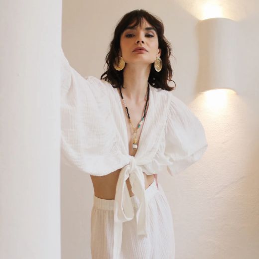 SELENE CROP T0286 OFFWHITE resmi