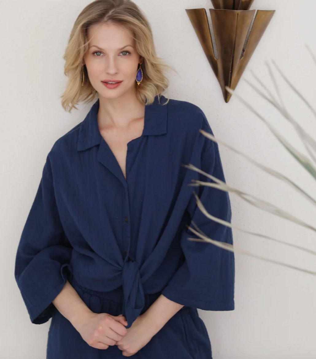 OPIA GÖMLEK T1357 LACIVERT resmi