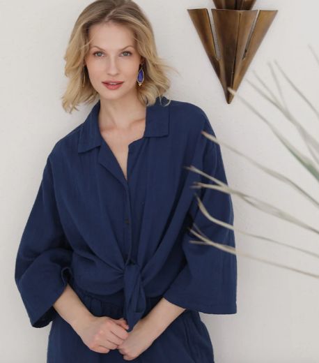 OPIA GÖMLEK T1357 LACIVERT resmi