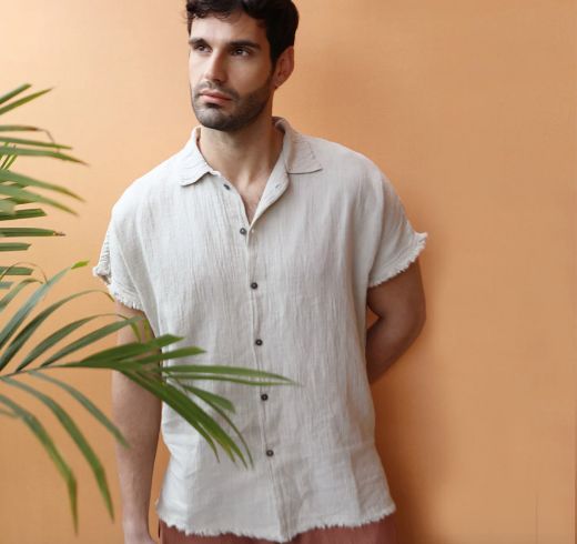 ROMEO GÖMLEK T1551 NATURAL resmi