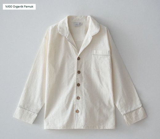 REYA ERKEK PİJAMA TAKIMI KREM resmi