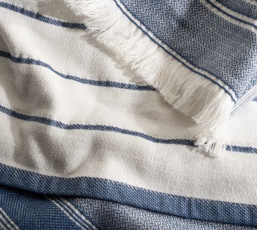 ELİS 3 LÜ HAVLU SET MAVİ-KREM resmi