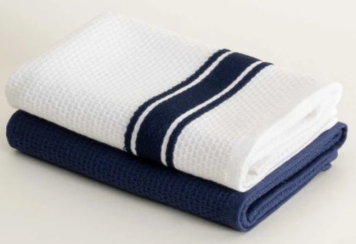 ELVİN 2 Lİ HAVLU SET LACİVERT-KREM resmi