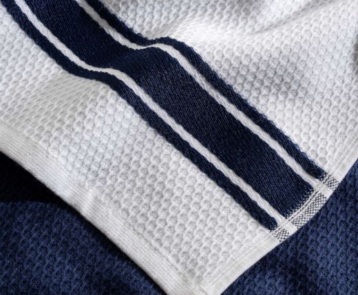 ELVİN 2 Lİ HAVLU SET LACİVERT-KREM resmi