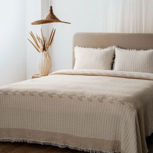 ALİNA PİKE TAKIMI KREM resmi