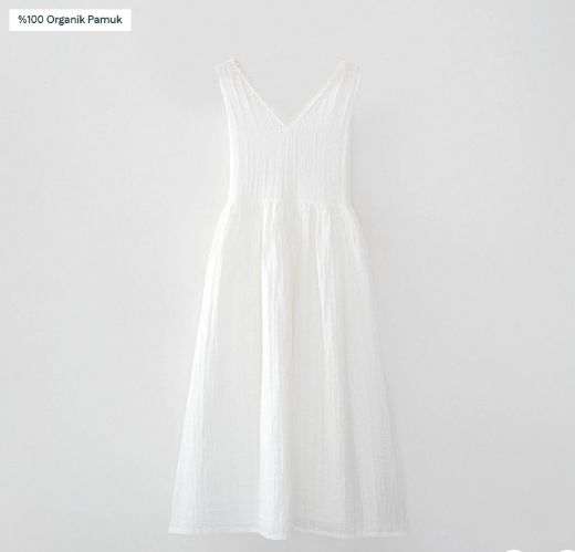 ZEYNA KADIN ELBİSE KREM resmi