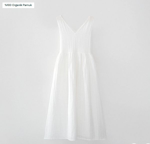 ZEYNA KADIN ELBİSE KREM resmi