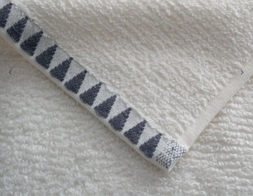 TRİA YÜZ HAVLUSU KREM-LACİVERT resmi