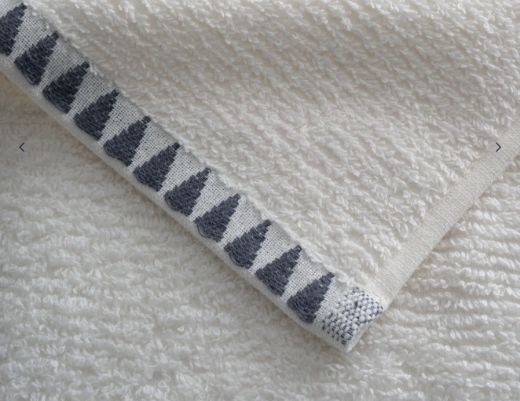 TRİA BANYO HAVLUSU KREM-LACİVERT resmi